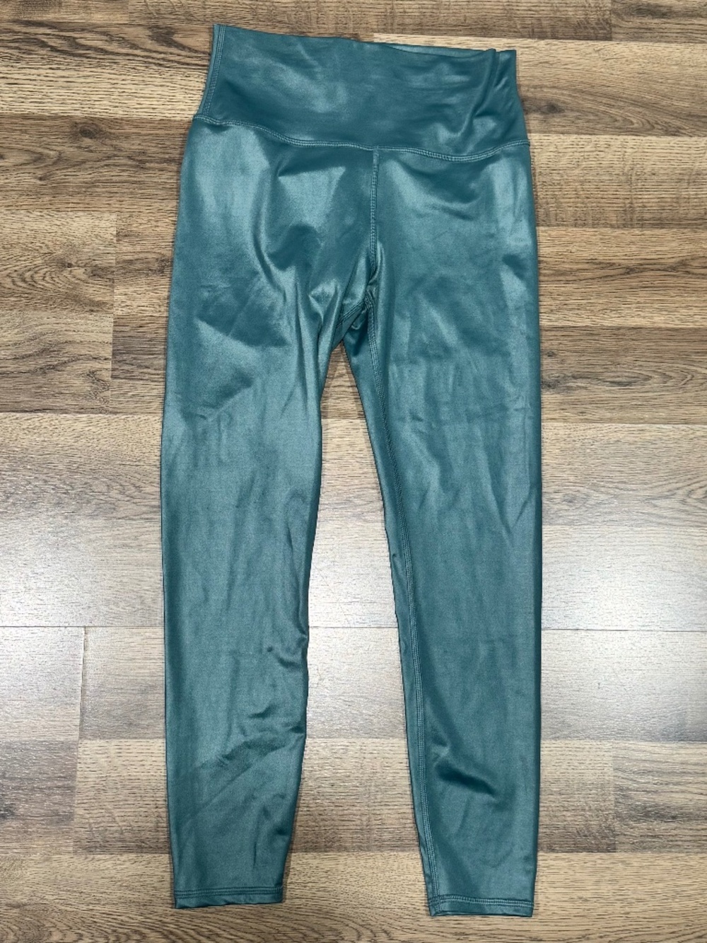Alo Yoga Leggings Women Teal Green Blue Yoga Active High Waist Rise Shine Large